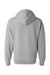 Independent Trading Company SS4500Z Mens Full Zip Hooded Sweatshirt Hoodie w/ Pockets Heather Grey Flat Back