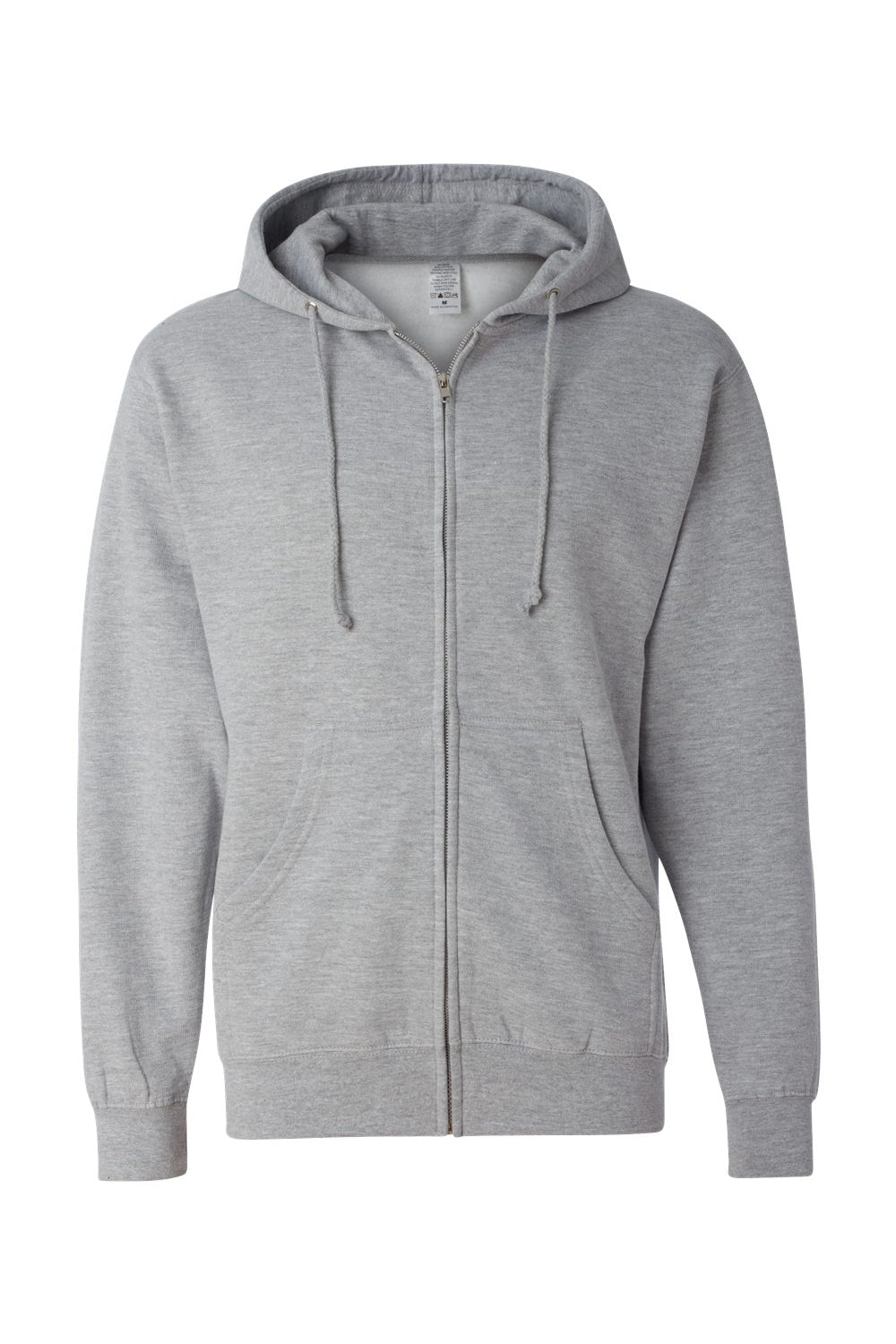 Independent Trading Company SS4500Z Mens Full Zip Hooded Sweatshirt Hoodie w/ Pockets Heather Grey Flat Front