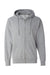 Independent Trading Company SS4500Z Mens Full Zip Hooded Sweatshirt Hoodie w/ Pockets Heather Grey Flat Front