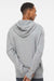 Independent Trading Company SS4500Z Mens Full Zip Hooded Sweatshirt Hoodie w/ Pockets Heather Grey Model Back