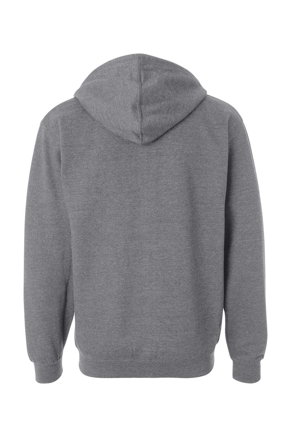 Independent Trading Company SS4500Z Mens Full Zip Hooded Sweatshirt Hoodie w/ Pockets Heather Gunmetal Grey Flat Back