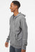 Independent Trading Company SS4500Z Mens Full Zip Hooded Sweatshirt Hoodie w/ Pockets Heather Gunmetal Grey Model Side