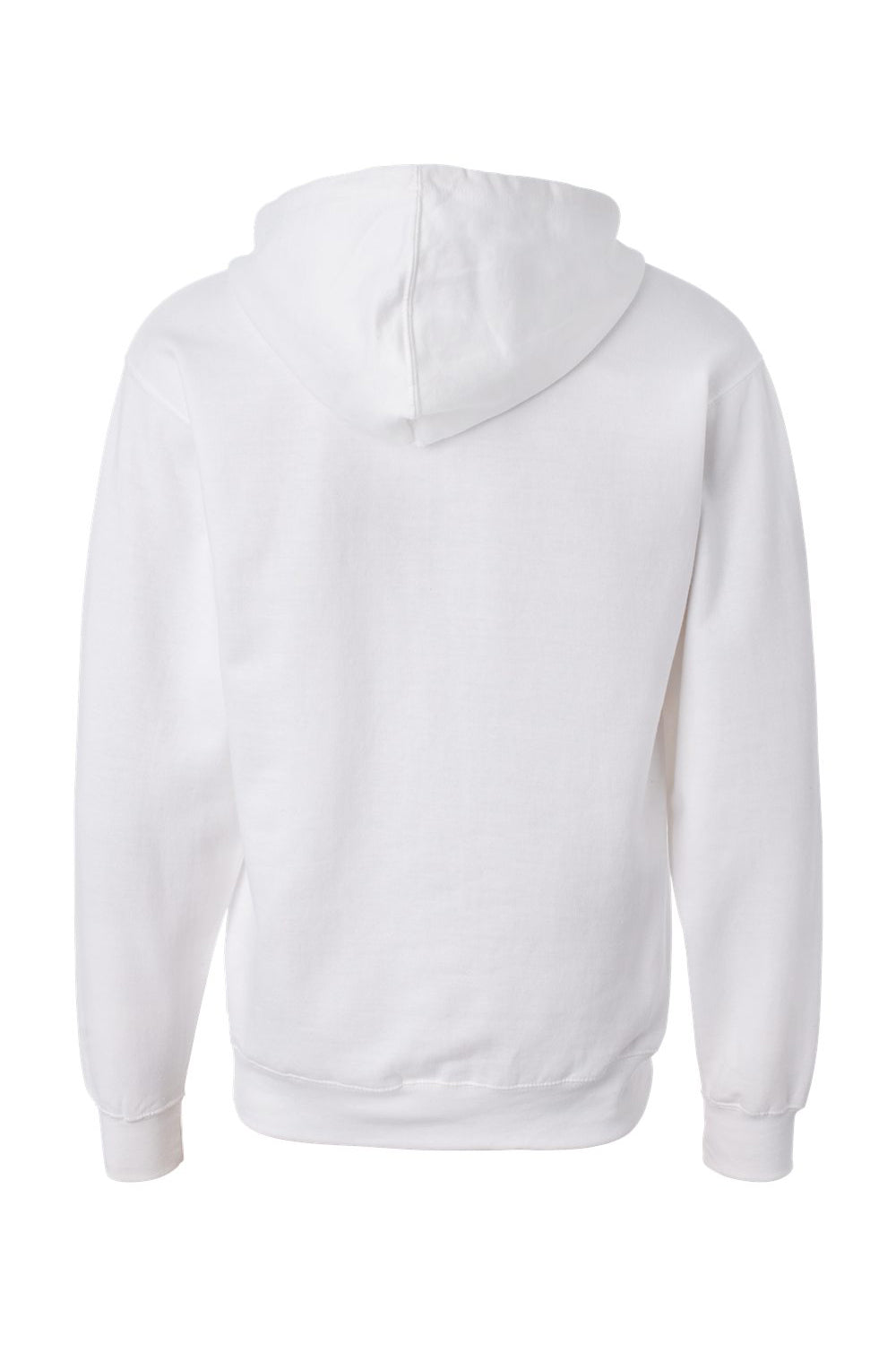 Independent Trading Co. SS4500Z Mens Full Zip Hooded Sweatshirt Hoodie White Flat Back