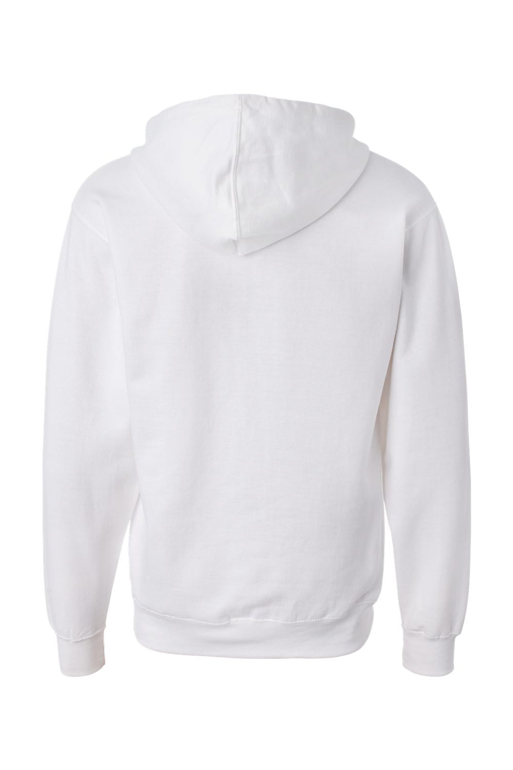Independent Trading Company SS4500Z Mens Full Zip Hooded Sweatshirt Hoodie w/ Pockets White Flat Back