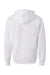Independent Trading Company SS4500Z Mens Full Zip Hooded Sweatshirt Hoodie w/ Pockets White Flat Back