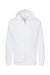 Independent Trading Company SS4500Z Mens Full Zip Hooded Sweatshirt Hoodie w/ Pockets White Flat Front