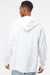 Independent Trading Company SS4500Z Mens Full Zip Hooded Sweatshirt Hoodie w/ Pockets White Model Back