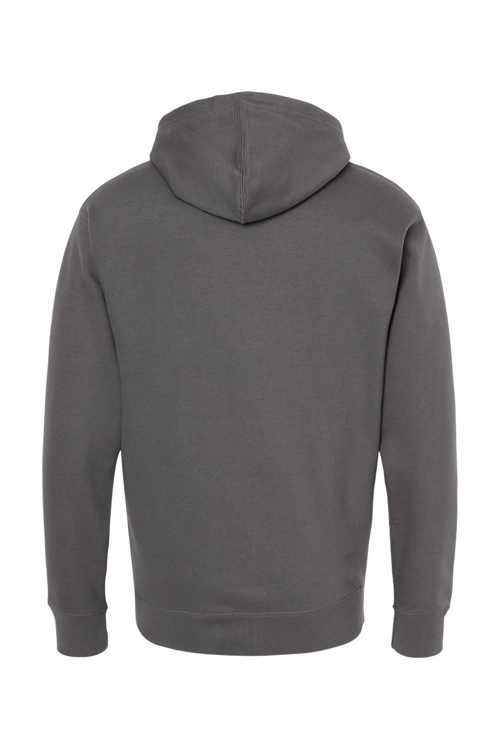 Independent Trading Company SS4500Z Mens Full Zip Hooded Sweatshirt Hoodie w/ Pockets Charcoal Grey Flat Back