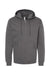 Independent Trading Company SS4500Z Mens Full Zip Hooded Sweatshirt Hoodie w/ Pockets Charcoal Grey Flat Front