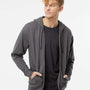 Independent Trading Co. Mens Full Zip Hooded Sweatshirt Hoodie - Charcoal Grey - NEW