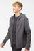 Independent Trading Company SS4500Z Mens Full Zip Hooded Sweatshirt Hoodie w/ Pockets Charcoal Grey Model Side