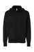Independent Trading Company EXP80PTZ Mens Poly Tech Pill Resistant Full Zip Hooded Sweatshirt Hoodie w/ Pouch Pocket Black Flat Front