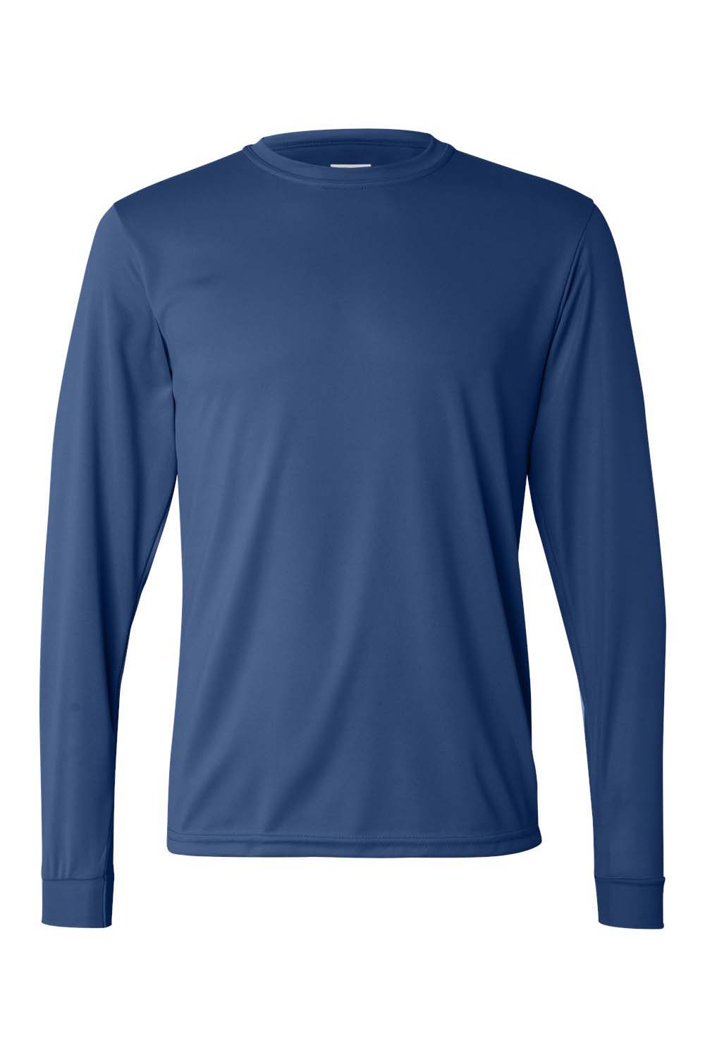 Augusta Sportswear 788 Mens Moisture Wicking Long Sleeve Crewneck T-Shirt Royal Blue Model Flat Front