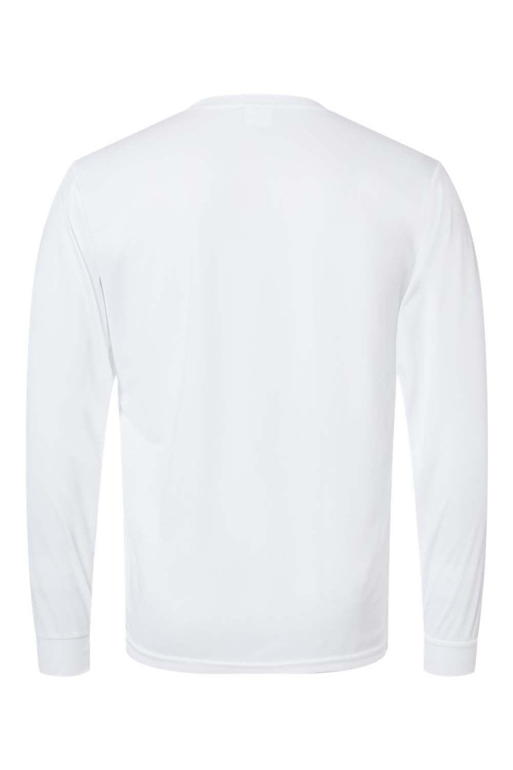 Augusta Sportswear 788 Mens Moisture Wicking Long Sleeve Crewneck T-Shirt White Model Flat Back