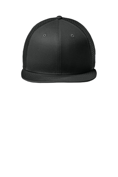 New Era Hats NE4030 Mens Snapback Trucker Hat Flag Black Flat Front