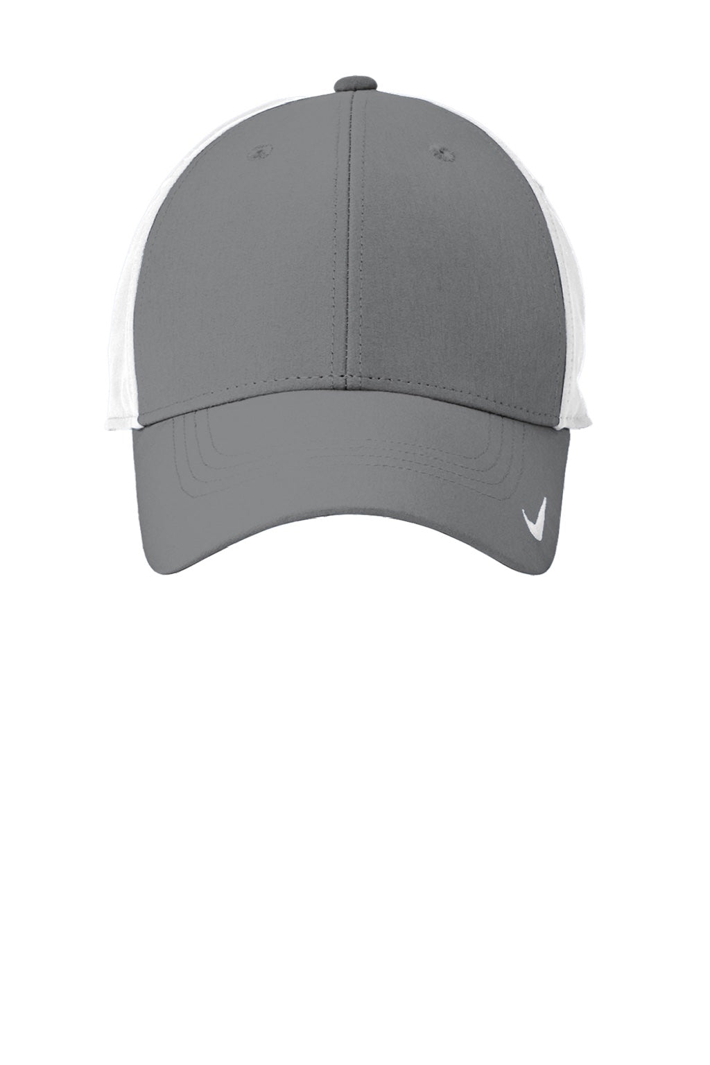 Nike Hats 779797/NKFB6447 Mens Moisture Wicking Adjustable Hat Dark Grey/White Flat Front