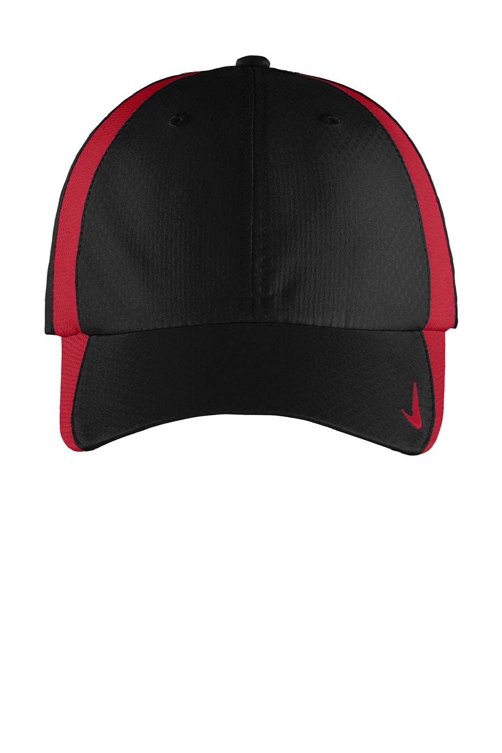 Nike Hats 247077/NKFD9709 Mens Sphere Dry Moisture Wicking Adjustable Hat Black/Red Flat Front