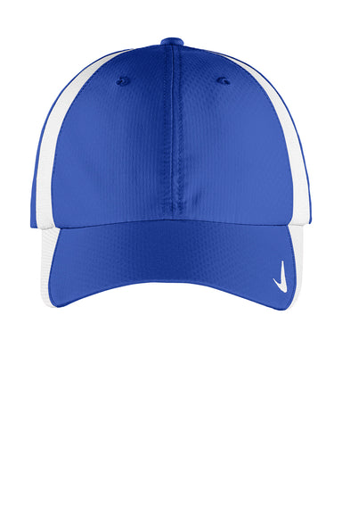 Nike 247077/NKFD9709 Mens Sphere Dry Moisture Wicking Adjustable Hat Game Royal Blue/White Flat Front
