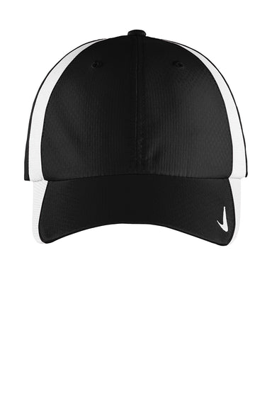 Nike 247077/NKFD9709 Mens Sphere Dry Moisture Wicking Adjustable Hat Black/White Flat Front