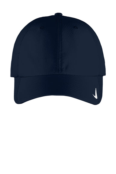 Nike 247077/NKFD9709 Mens Sphere Dry Moisture Wicking Adjustable Hat Navy Blue Flat Front