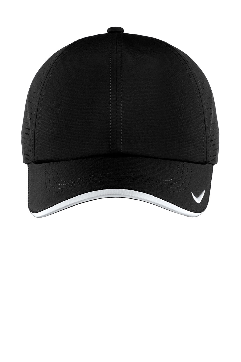 Nike Hats 429467/NKFB6445 Mens Dri-Fit Moisture Wicking Adjustable Hat Black/White Flat Front