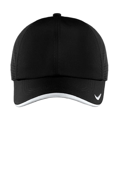 Nike Hats 429467/NKFB6445 Mens Dri-Fit Moisture Wicking Adjustable Hat Black/White Flat Front
