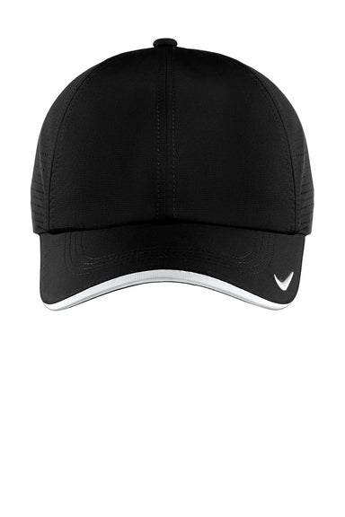 Nike 429467/NKFB6445 Mens Dri-Fit Moisture Wicking Adjustable Hat Black/White Flat Front