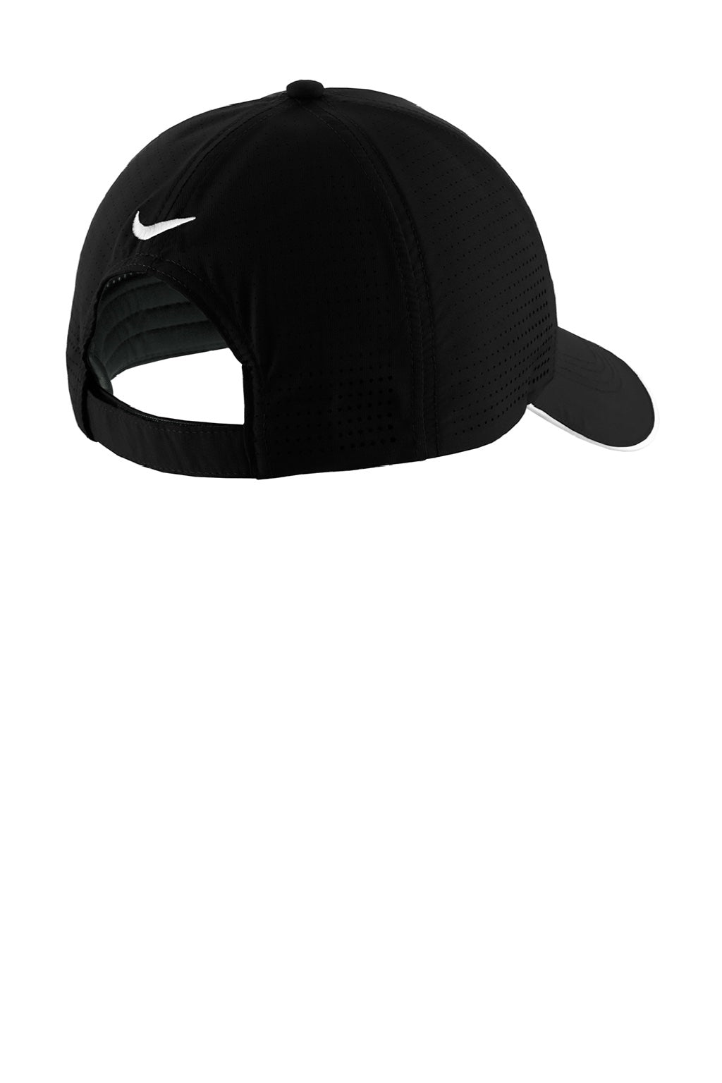 Nike Hats 429467/NKFB6445 Mens Dri-Fit Moisture Wicking Adjustable Hat Black/White Flat Back