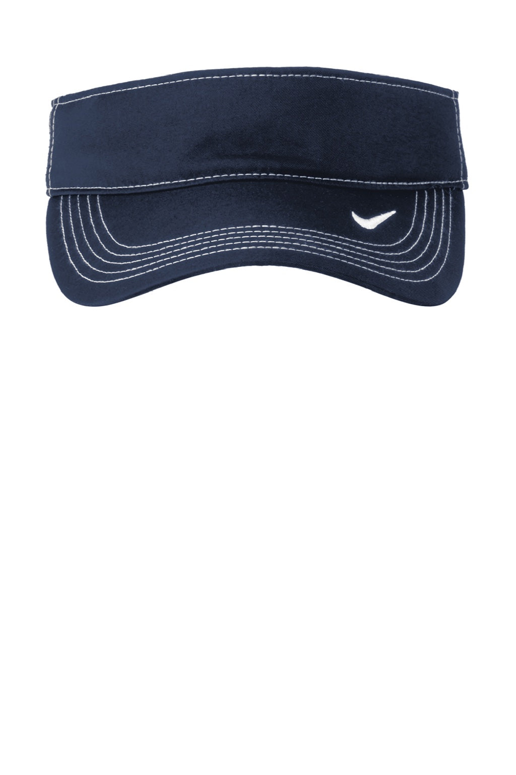 Nike Hats 429466/NKFB6446 Mens Dri-Fit Moisture Wicking Swoosh Adjustable Visor Navy Blue Flat Front