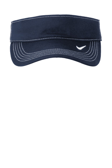 Nike Hats 429466/NKFB6446 Mens Dri-Fit Moisture Wicking Swoosh Adjustable Visor Navy Blue Flat Front