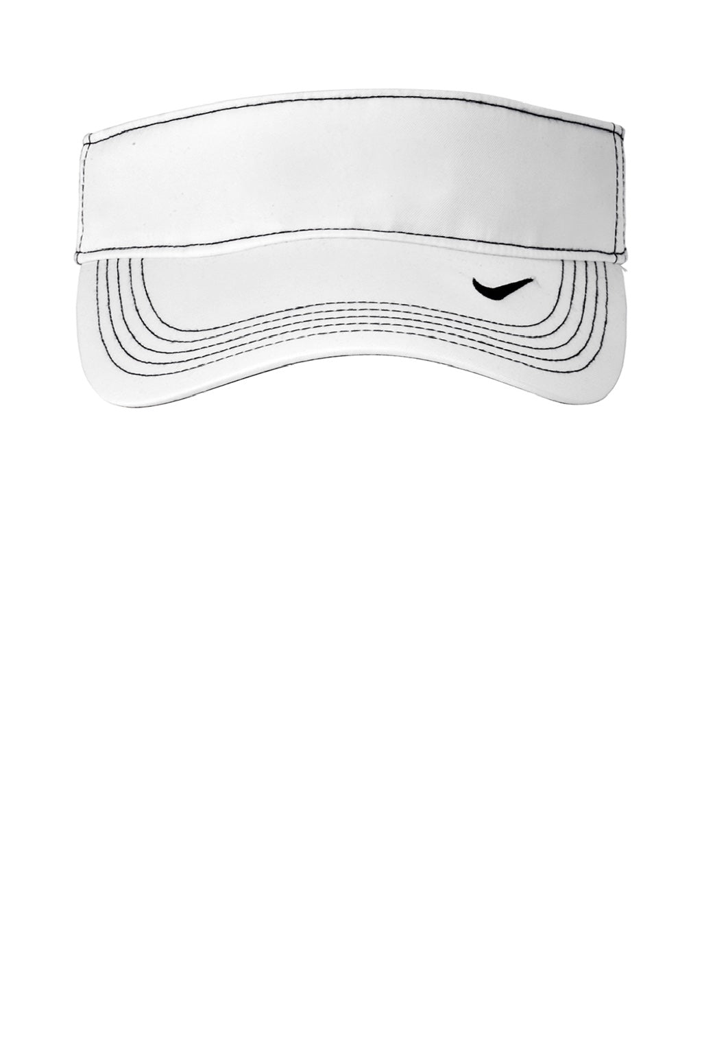 Nike Hats 429466/NKFB6446 Mens Dri-Fit Moisture Wicking Swoosh Adjustable Visor White Flat Front