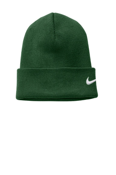 Nike Hats CW6117/NKFB6539 Unisex Dri-Fit Team Beanie Gorge Green Flat Front