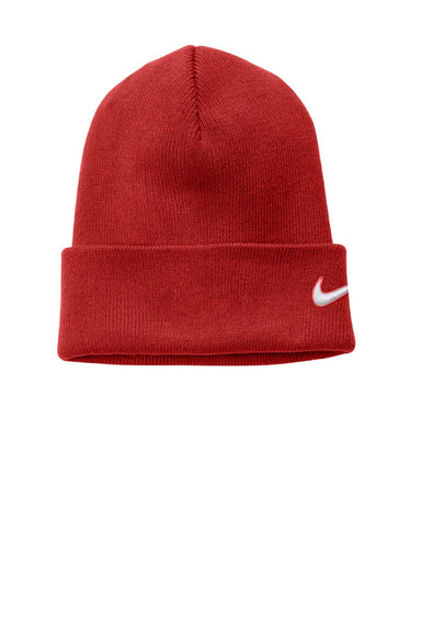 Nike Hats CW6117/NKFB6539 Unisex Dri-Fit Team Beanie University Red Flat Front