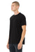 Bella + Canvas 3201 Mens CVC Raglan Short Sleeve Crewneck T-Shirt Heather Black Model Side