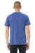 Bella + Canvas 3201 Mens CVC Raglan Short Sleeve Crewneck T-Shirt Heather True Royal Blue Model Back