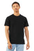 Bella + Canvas 3201 Mens CVC Raglan Short Sleeve Crewneck T-Shirt Solid Black Model Front