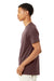 Bella + Canvas 3201 Mens CVC Raglan Short Sleeve Crewneck T-Shirt Heather Maroon Model Side