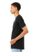 Bella + Canvas 3201 Mens CVC Raglan Short Sleeve Crewneck T-Shirt Solid Black Model Side