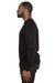 Threadfast Apparel 320C Mens Ultimate Fleece Crewneck Sweatshirt Black Model Side