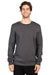 Threadfast Apparel 320C Mens Ultimate Fleece Crewneck Sweatshirt Heather Charcoal Grey Model Front