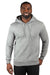 Threadfast Apparel 320H Mens Ultimate Fleece Hooded Sweatshirt Hoodie w/ Pockets Heather Grey Model Front
