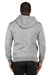 Threadfast Apparel 320H Mens Ultimate Fleece Hooded Sweatshirt Hoodie w/ Pockets Heather Grey Model Back