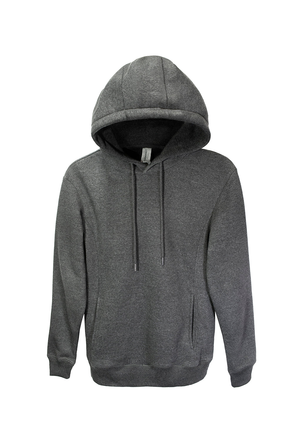 Threadfast Apparel 320H Mens Ultimate Fleece Hooded Sweatshirt Hoodie w/ Pockets Heather Charcoal Grey Flat Front