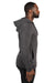 Threadfast Apparel 320H Mens Ultimate Fleece Hooded Sweatshirt Hoodie w/ Pockets Heather Charcoal Grey Model Side