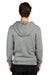 Threadfast Apparel 320Z Mens Ultimate Fleece Full Zip Hooded Sweatshirt Hoodie w/ Pockets Heather Grey Model Back