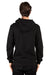 Threadfast Apparel 320Z Mens Ultimate Fleece Full Zip Hooded Sweatshirt Hoodie w/ Pockets Black Model Back