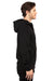 Threadfast Apparel 320Z Mens Ultimate Fleece Full Zip Hooded Sweatshirt Hoodie w/ Pockets Black Model Side