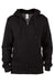 Threadfast Apparel 320Z Mens Ultimate Fleece Full Zip Hooded Sweatshirt Hoodie w/ Pockets Black Flat Front