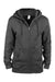 Threadfast Apparel 320Z Mens Ultimate Fleece Full Zip Hooded Sweatshirt Hoodie w/ Pockets Heather Charcoal Grey Flat Front