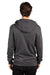 Threadfast Apparel 320Z Mens Ultimate Fleece Full Zip Hooded Sweatshirt Hoodie w/ Pockets Heather Charcoal Grey Model Back